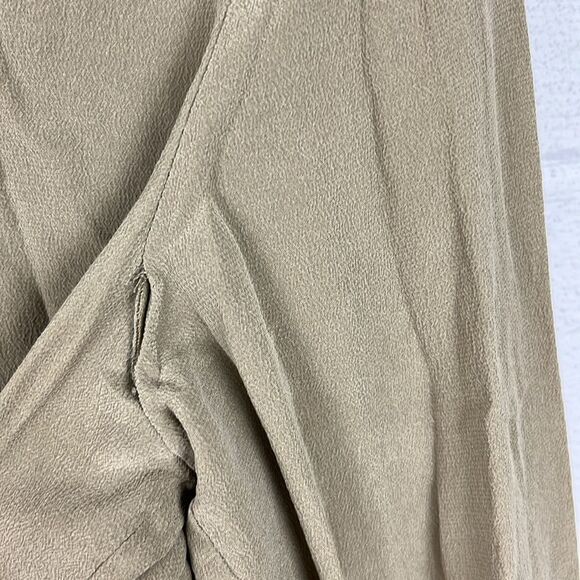 Everlane women’s silk relaxed button down olive green long sleeve shirt size 2 - Picture 6 of 6